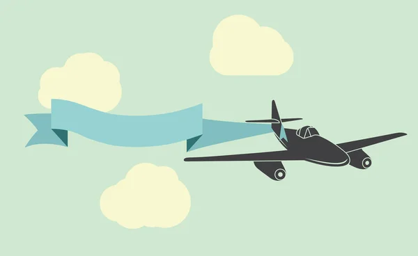Vektorová Ilustrace Letadla Reklamním Bannerem — Stockový vektor