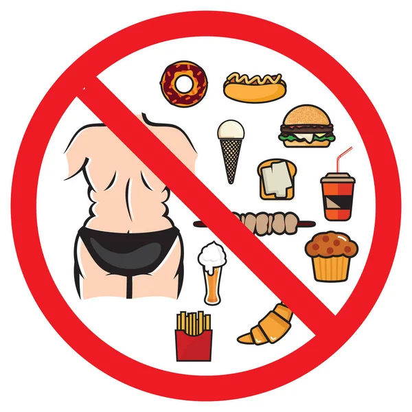 無脂肪食品の看板のベクトルイラスト — ストックベクタ