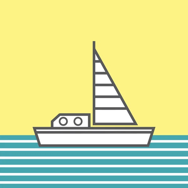 Vector Illustration Sailboat — Stock Vector