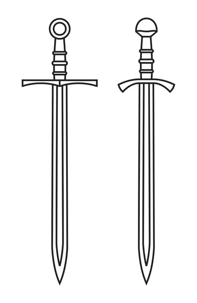 Vector Illustration Medieval Swords — Stock Vector