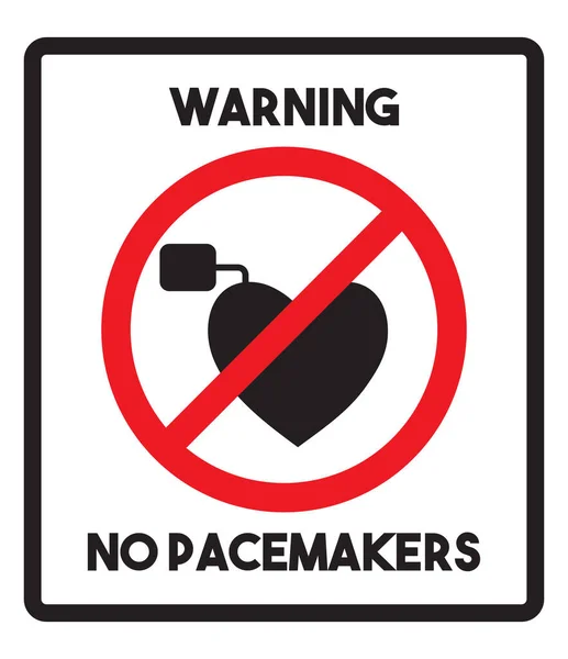 Ilustração Vetorial Sinal Aviso Pacemaker — Vetor de Stock