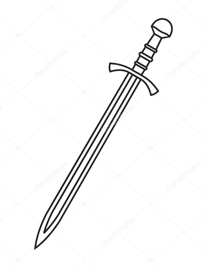 Vector illustration of the medieval sword