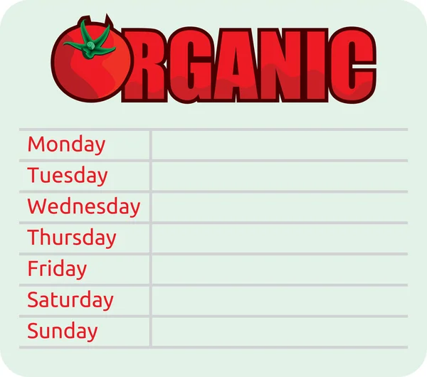 Organic schedule — Stock Vector