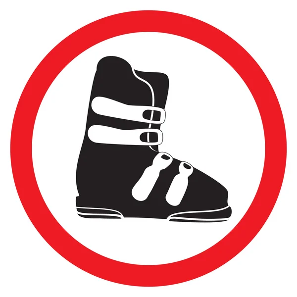 No ski boot — Stock Vector