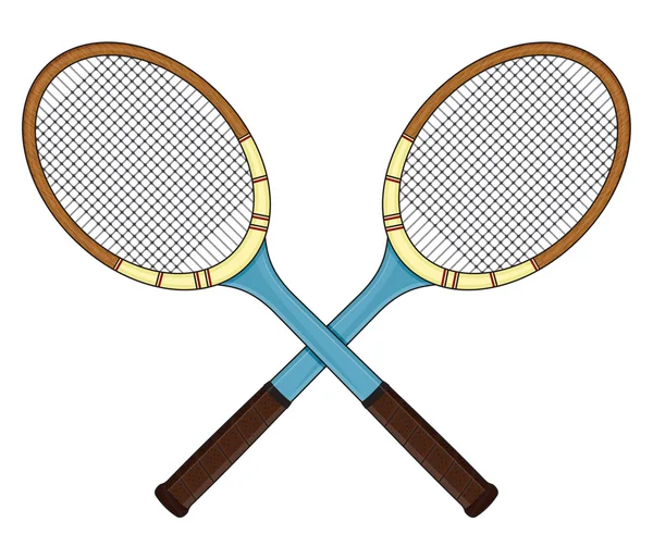 Raqueta de tenis retro — Vector de stock