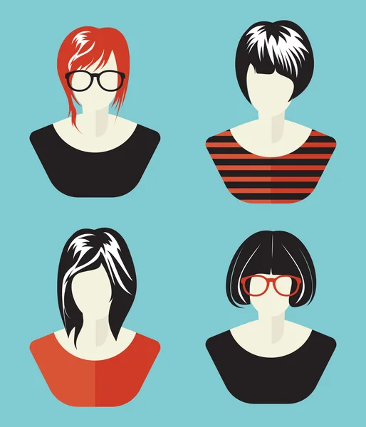 Mujer Red Social Colección Avatar — Vector de stock