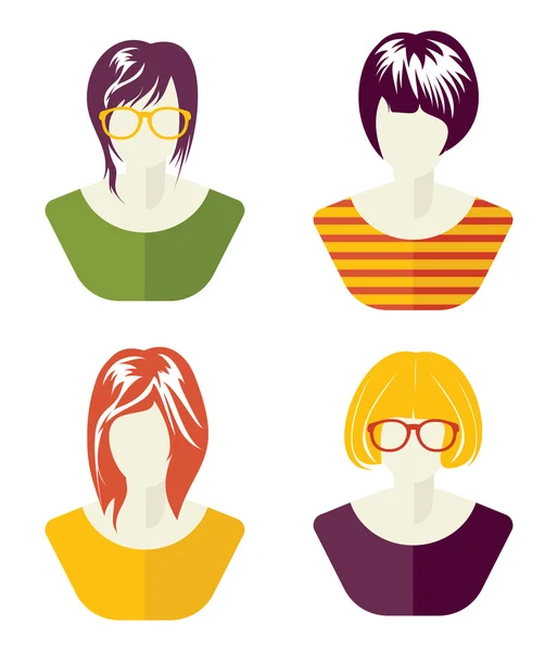 Mujer Red Social Colección Avatar — Vector de stock