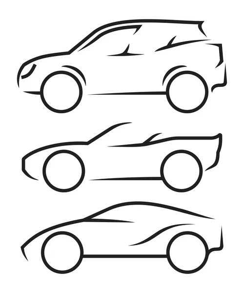 Arte de línea de coche — Vector de stock