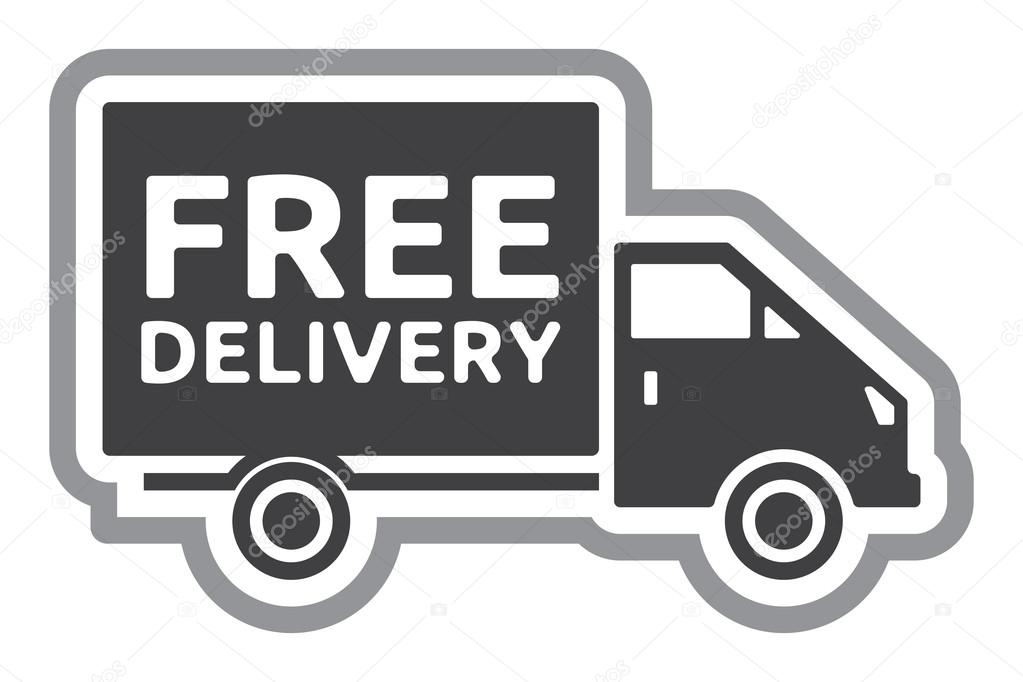 Free delivery truck - free shipping label