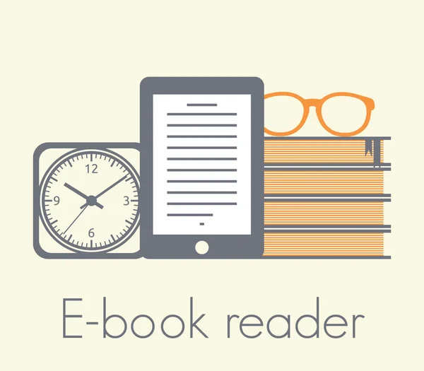 Concetto di lettore di libri elettronici — Vettoriale Stock