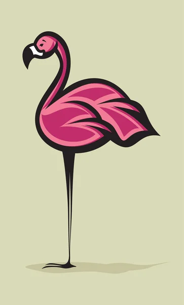 Flamant rose dessin animé — Image vectorielle