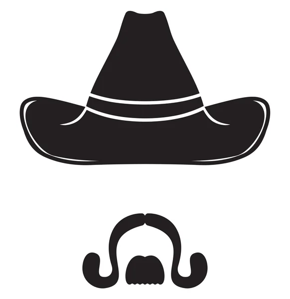 Sombrero y bigote — Archivo Imágenes Vectoriales