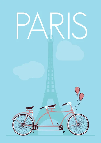 Paris - Poster retro Menara Eiffel - Stok Vektor