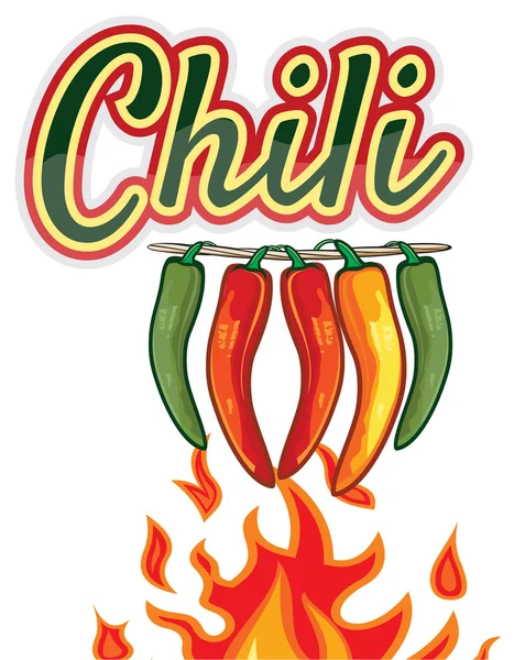 Hot chili pepper design — Stock Vector