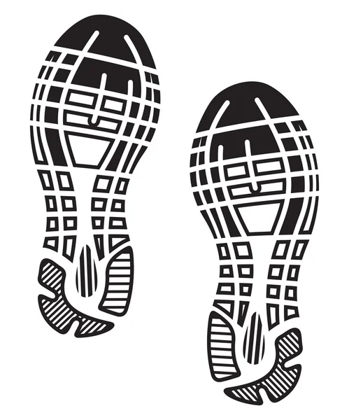 Zapatos suelas de impresión - zapatillas de deporte — Vector de stock