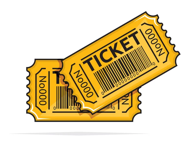 Twee gele tickets — Stockvector