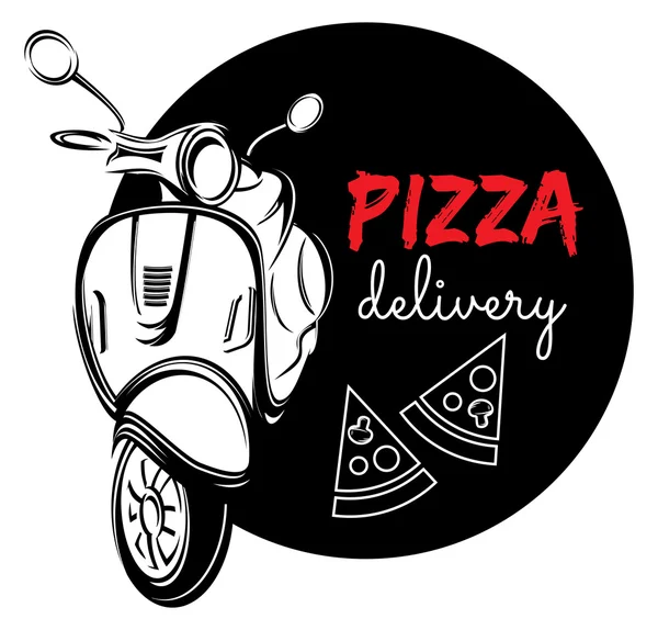 Etiqueta de entrega de pizza — Vector de stock