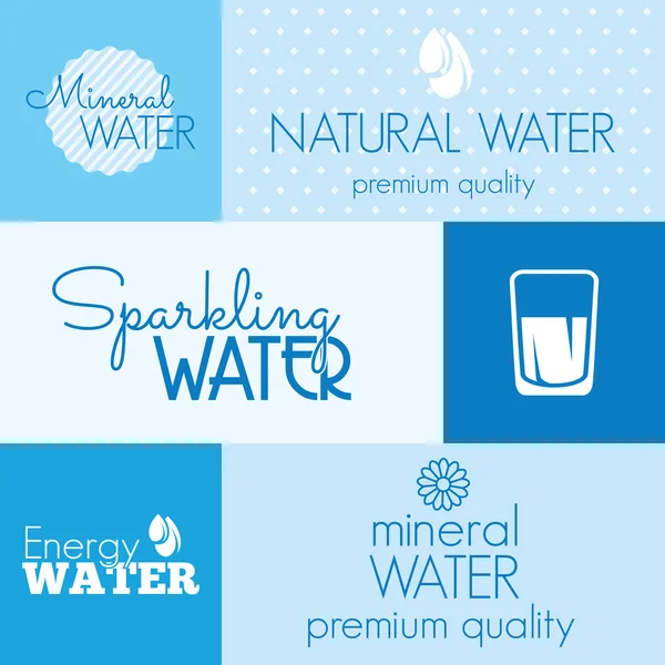 Water labels — Stock Vector