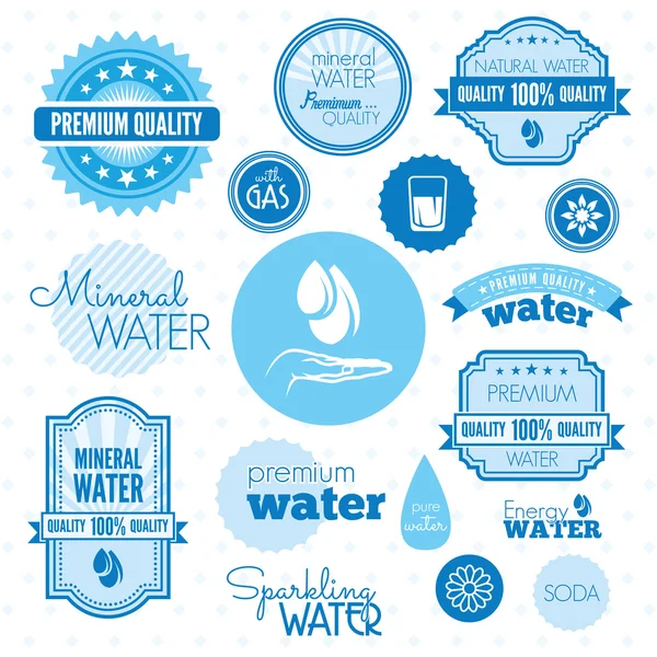 Water labels — Stock Vector