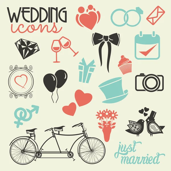 Conjunto de icono de boda — Vector de stock