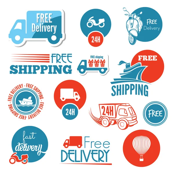 Free delivery truck - free shipping label — Stock Vector