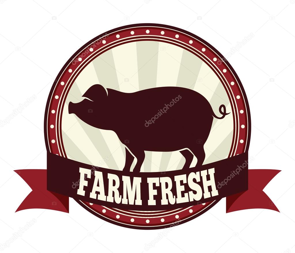 Farm fresh pork vector illustration