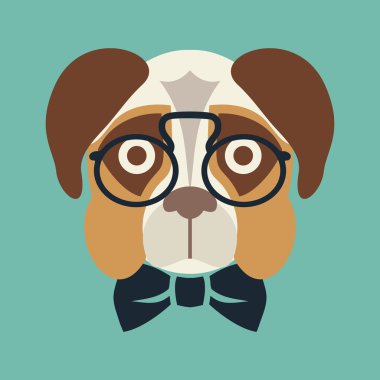 Hipster köpek vektör çizim