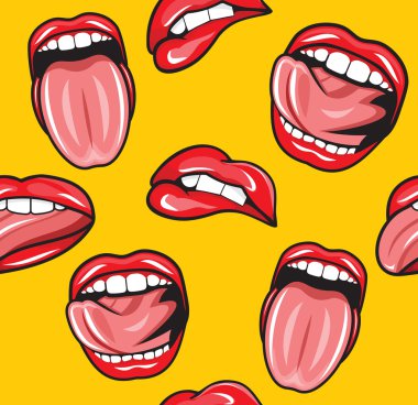 Ağız pop sanat vektör seamless modeli