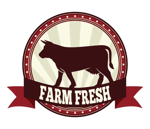 Farm fresh beef label — Stock Vector