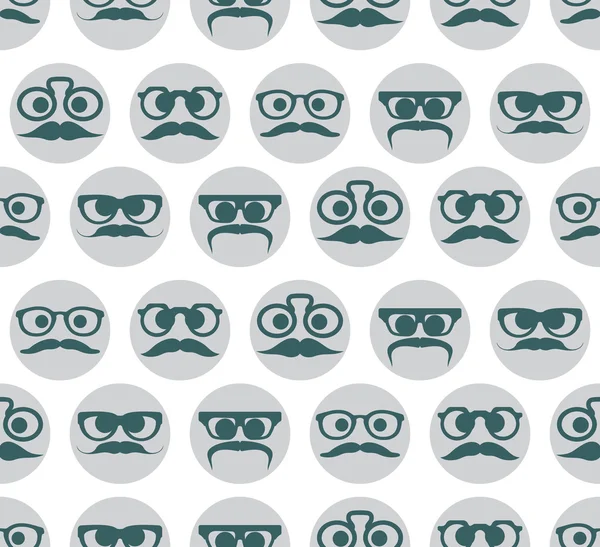 Hipster caras expresiones patrón sin costuras — Vector de stock