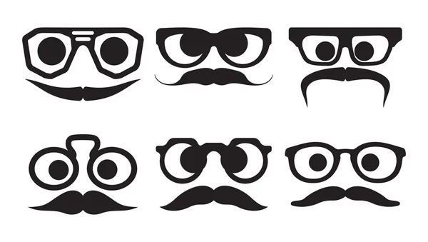 Hipster faces expressions — Stock Vector
