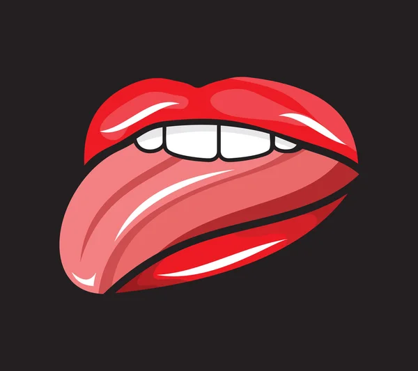 Tong en lippen — Stockvector