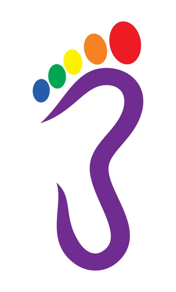 Symbole pied - empreinte pied drapeau lgbt — Image vectorielle