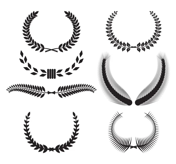 Set of laurel wreaths for design — Stock Vector