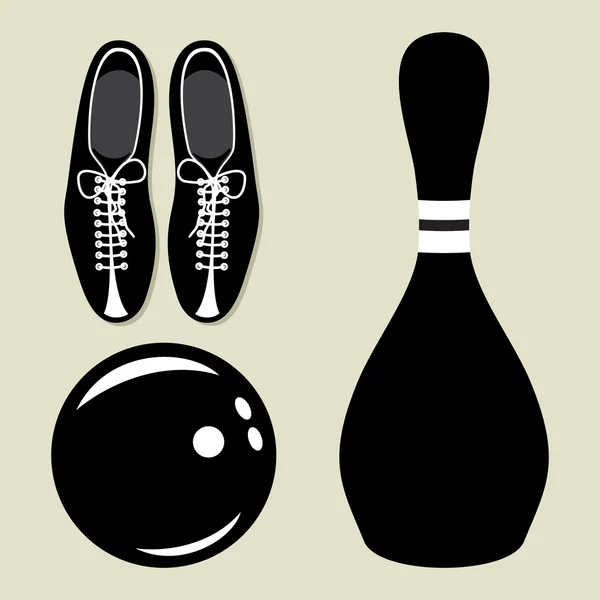 Bowling vector iconos — Archivo Imágenes Vectoriales
