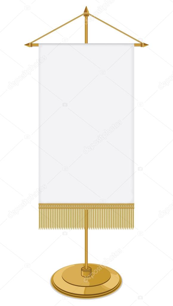Blank table flag isolated on white