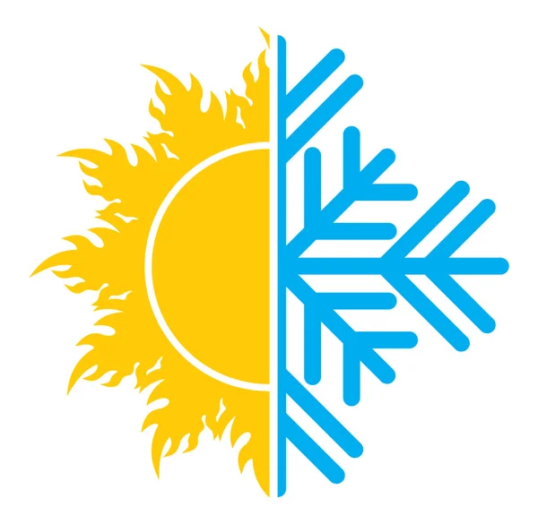 Luftkonditionering vektor icon - sommar vinter — Stock vektor