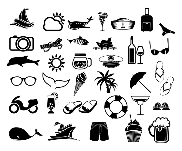 Iconos de verano — Vector de stock