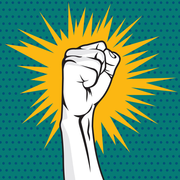 Revolution fist pop art vector illustration