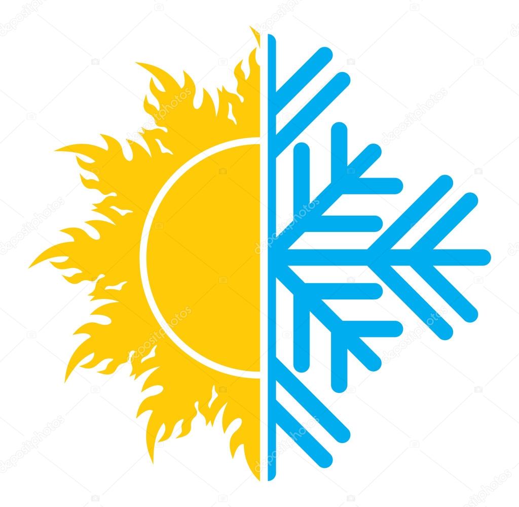 Air conditioning vector icon - summer winter