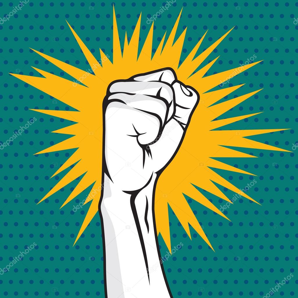 Revolution fist pop art vector illustration