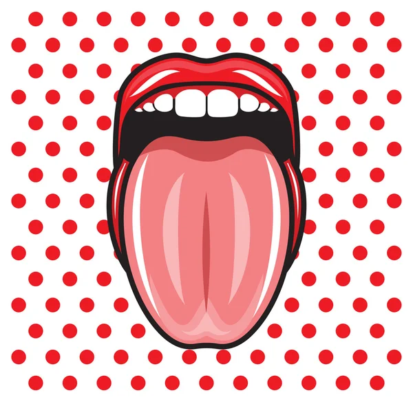 Tong en lippen — Stockvector