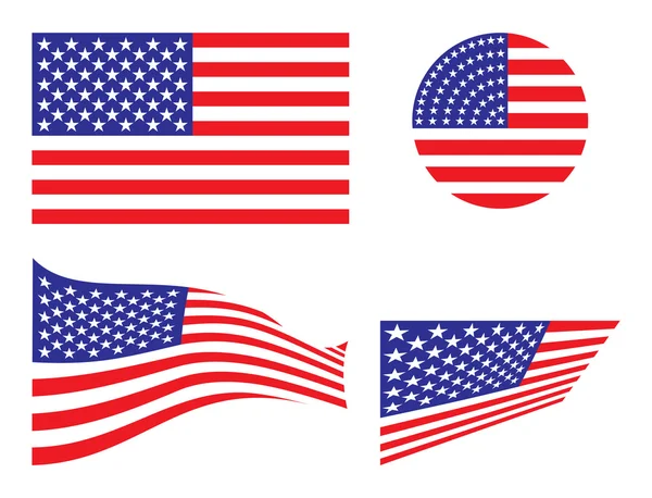 USA vector flags set — Stockový vektor