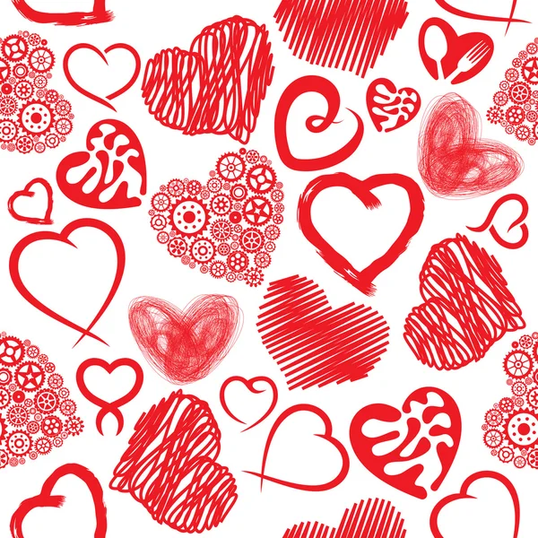 Heart vector seamless pattern — Stock Vector