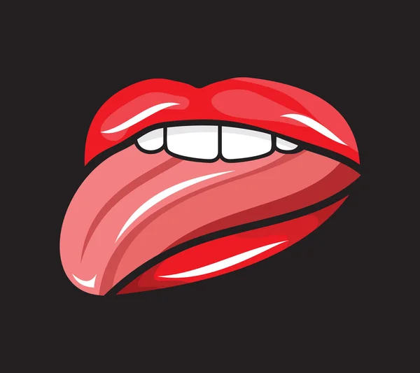 Dilinizle ve dudaklarınızla — Stok Vektör