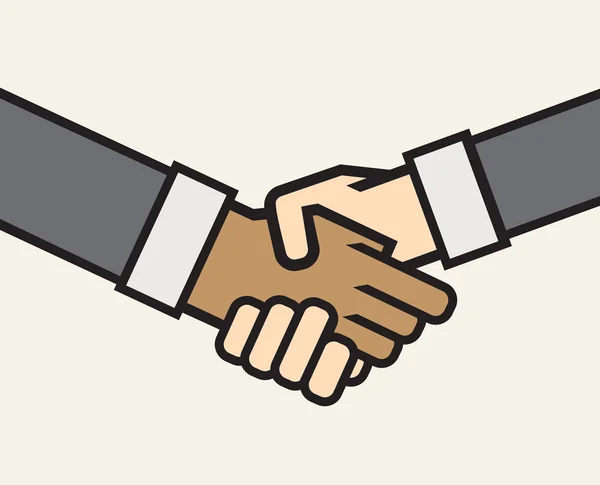 Multicultural business handshake vector icon — ストックベクタ