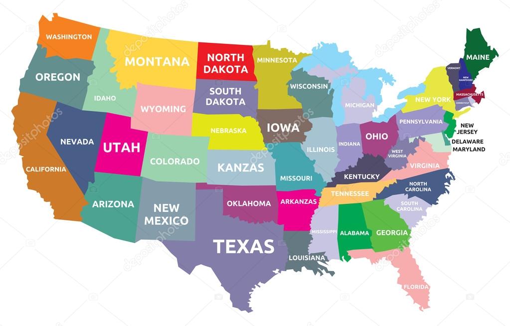 USA map with states