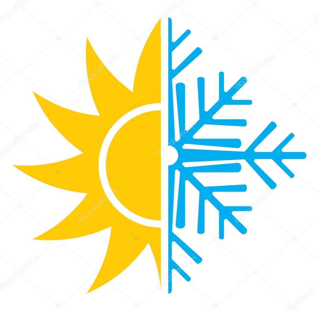 Air conditioning vector icon - summer winter