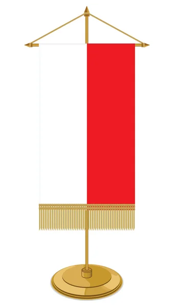 Tabel bendera Polandia diisolasi pada warna putih - Stok Vektor