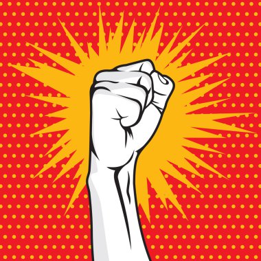Devrim yumruk pop art vektör çizim